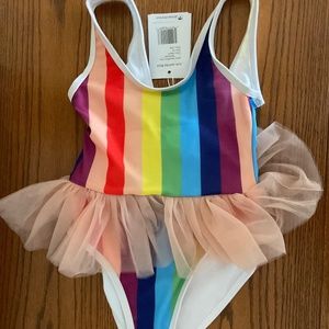 Lola and the Boys - size 2 girls - rainbow tutu swimsuit